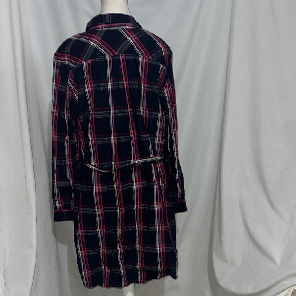 Tommy Hilfiger XXL Plaid - Pink White Blue Button Down Dress - Picture 2 of 3